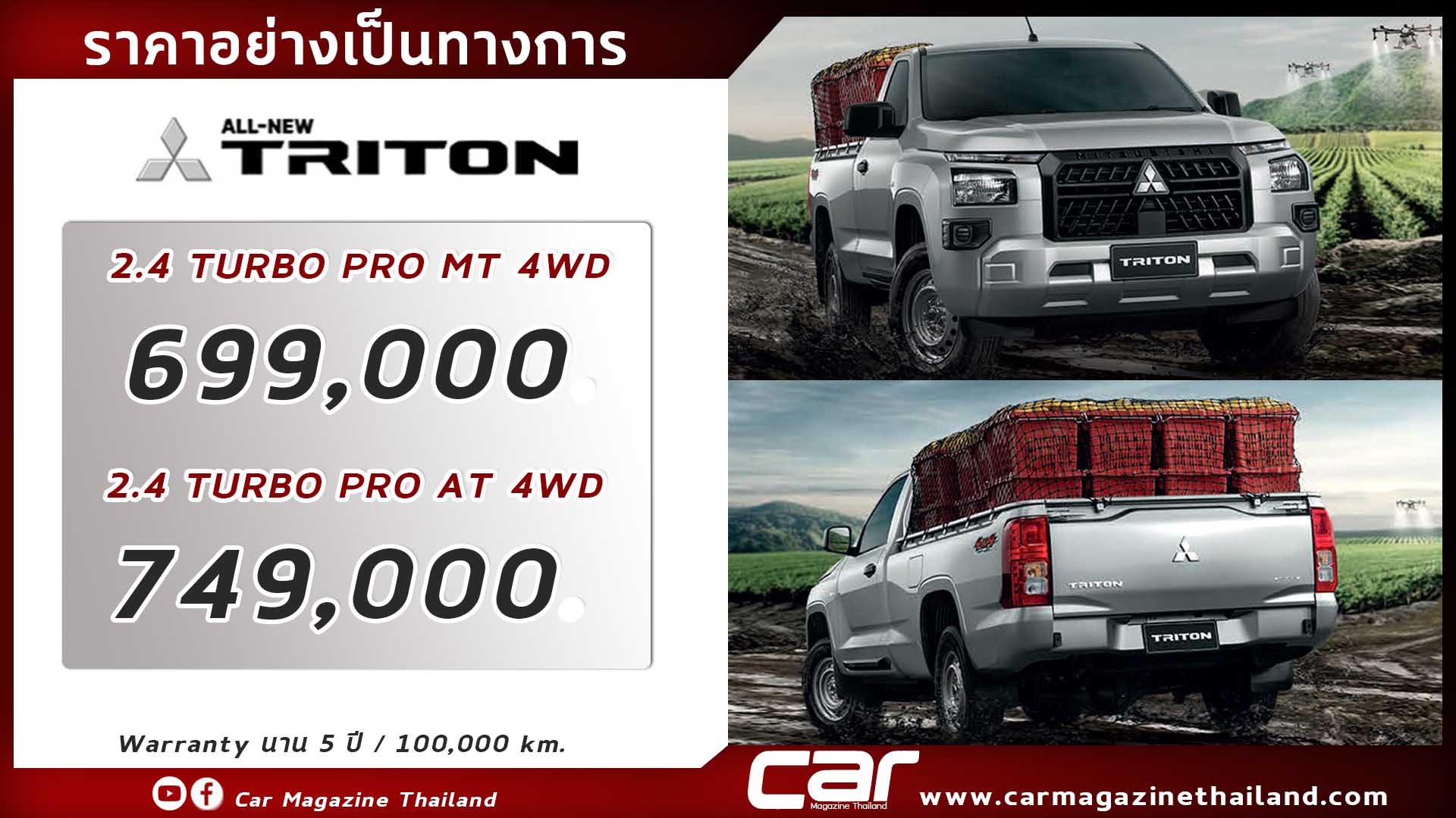 Mitsubishi TRITON 2024 รุ่น Single Cab Car Magazine Thailand